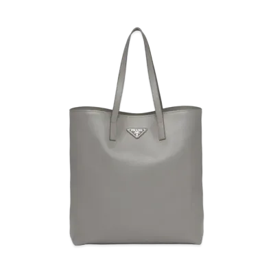 PRADA Saffiano Leather Tote "Light Gray"