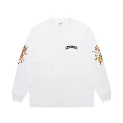 WACKO MARIA x Tim Lehi / Washed WACKO MARIA Heavy Weight Long Sleeve T-Shirt "White"