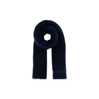 Burberry Two-Tone Alpaca Blend Scarf "Blue"