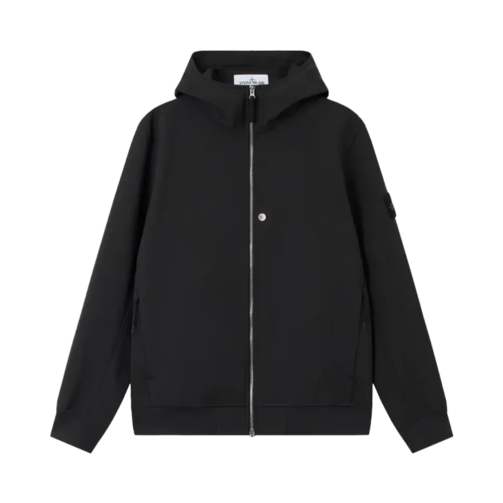 Stone Island Q100004 Soft Shell-R_E.Dye Technology, Recycled Polyester "Black"