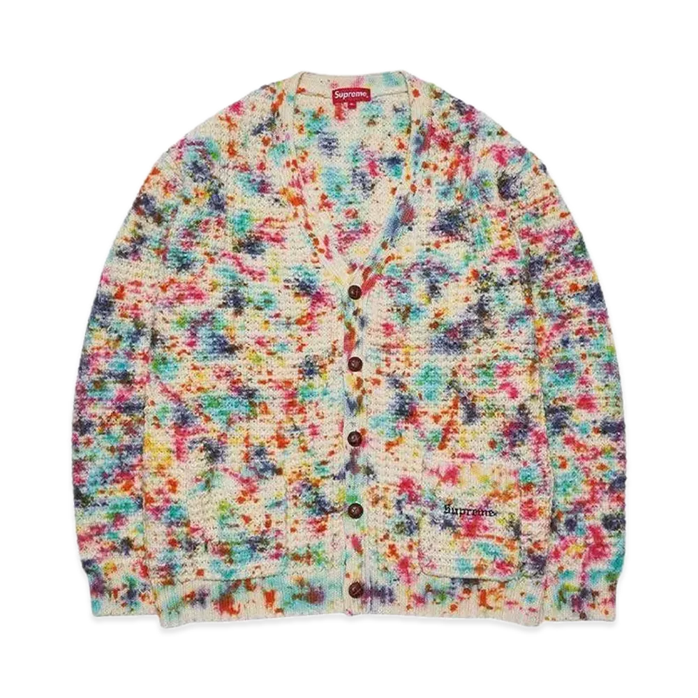 Supreme Waffle Knit Cardigan "Tie Dye"
