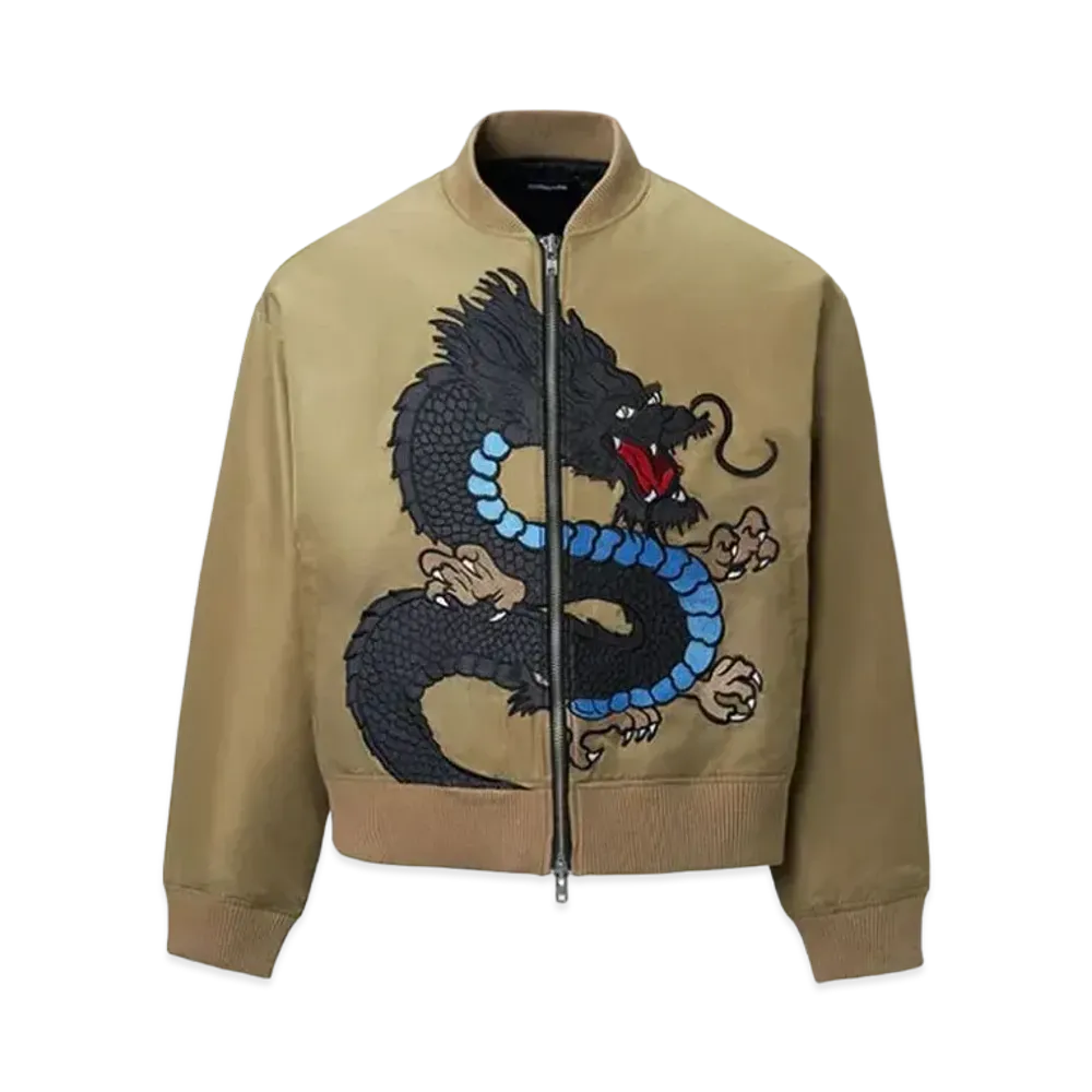 DONCARE Dragon Embroidery Nylon Jacket "Beige"