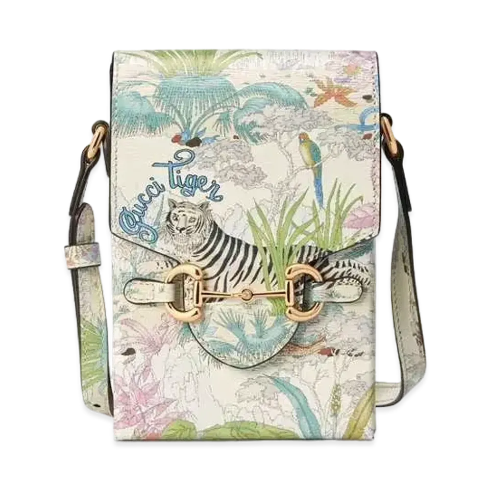 GUCCI Tiger Horsebit 1955 Mini Bag "Off-White"