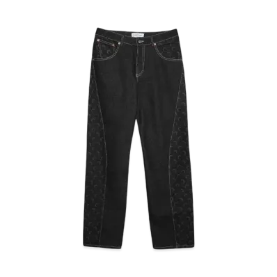 Marine serre MOON LASER DENIM CURVED JEANS "BLACK"