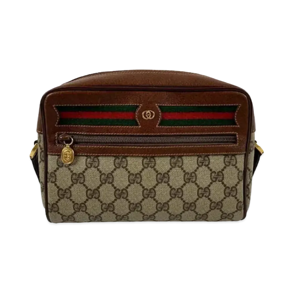 Gucci Old Gucci GG Supreme Sherry Line Shoulder Bag "Brown"