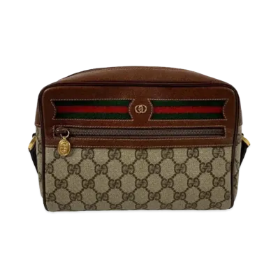 Gucci Old Gucci GG Supreme Sherry Line Shoulder Bag "Brown"