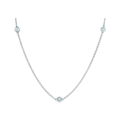 Tiffany & Co. Elsa Peretti Diamond By The Yard Necklace "Sterling Silver"