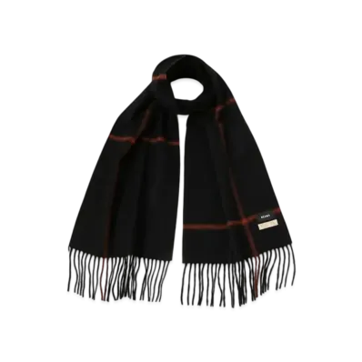 BEAMS Window Pen Check Alpaca Scarf "Black"