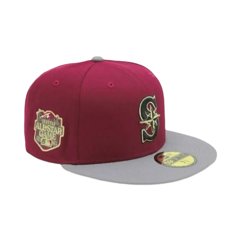 NEW ERA x THE CAP 59Fifty Toxic Gold Apple Seattle Mariners "Burgundy/Gray"