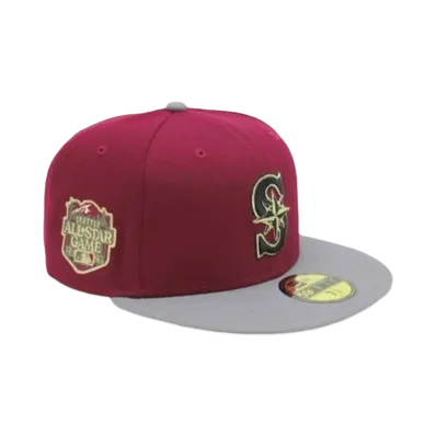 NEW ERA x THE CAP 59Fifty Toxic Gold Apple Seattle Mariners "Burgundy/Gray"
