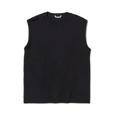 AURALEE Organic Cotton High Gauge Jersey Sleeveless "Black"