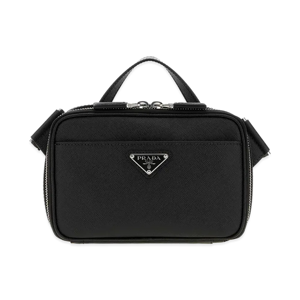 PRADA Leather Crossbody Bag "Black"