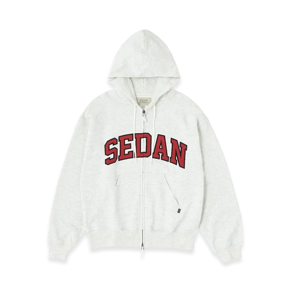 SEDAN ALL-PURPOSE College Logo Full Zip Hoodie "Silver Grey"