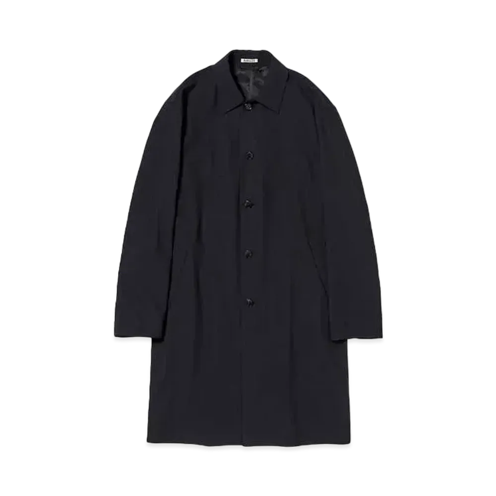 AURALEE Hard Twist Wool Twill Soutien Collar Coat "Top Navy"