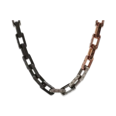 Louis Vuitton Collier Monogram Chain Necklace "Gold/Black"