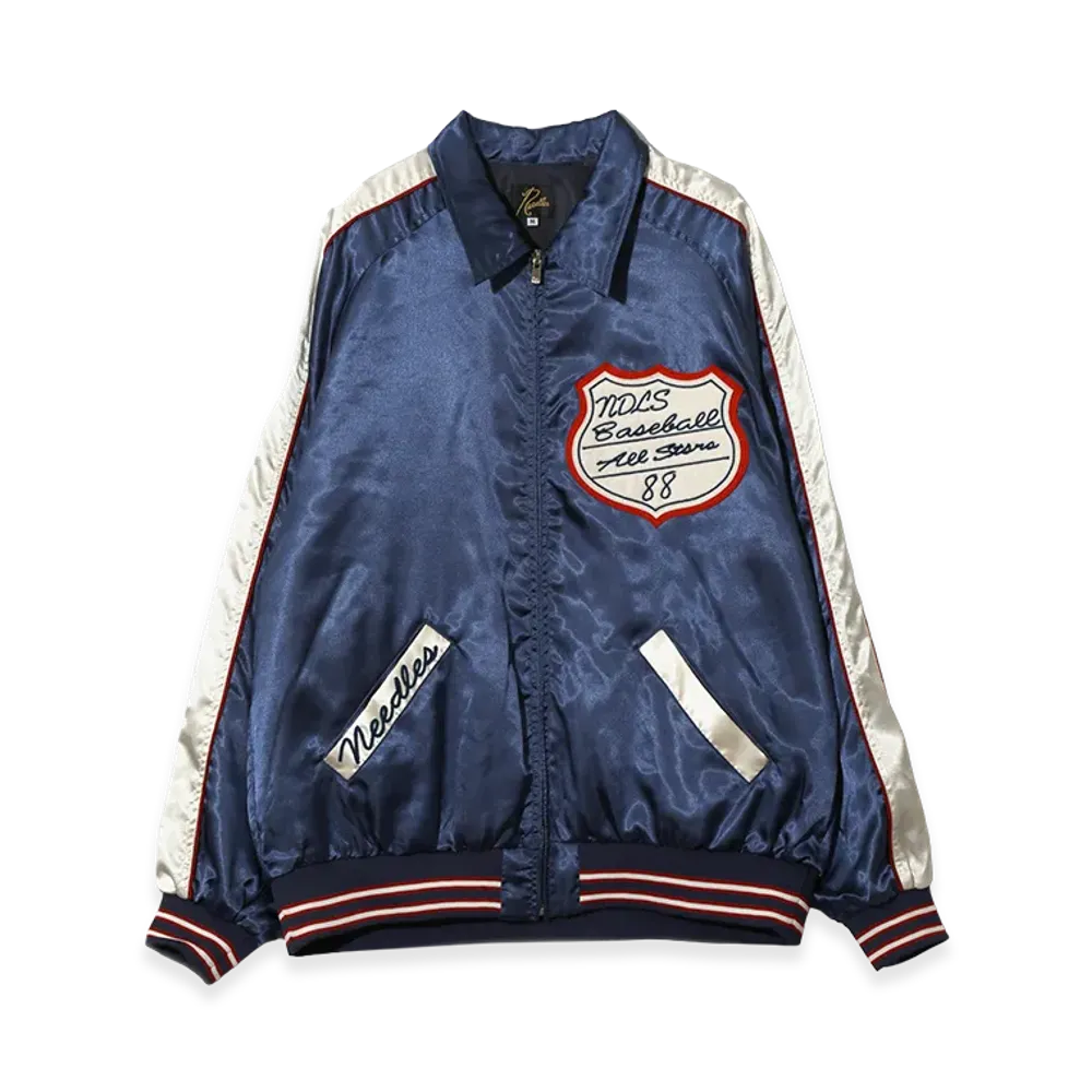 NEEDLES Stadium Jacket - Poly Sateen "Navy"