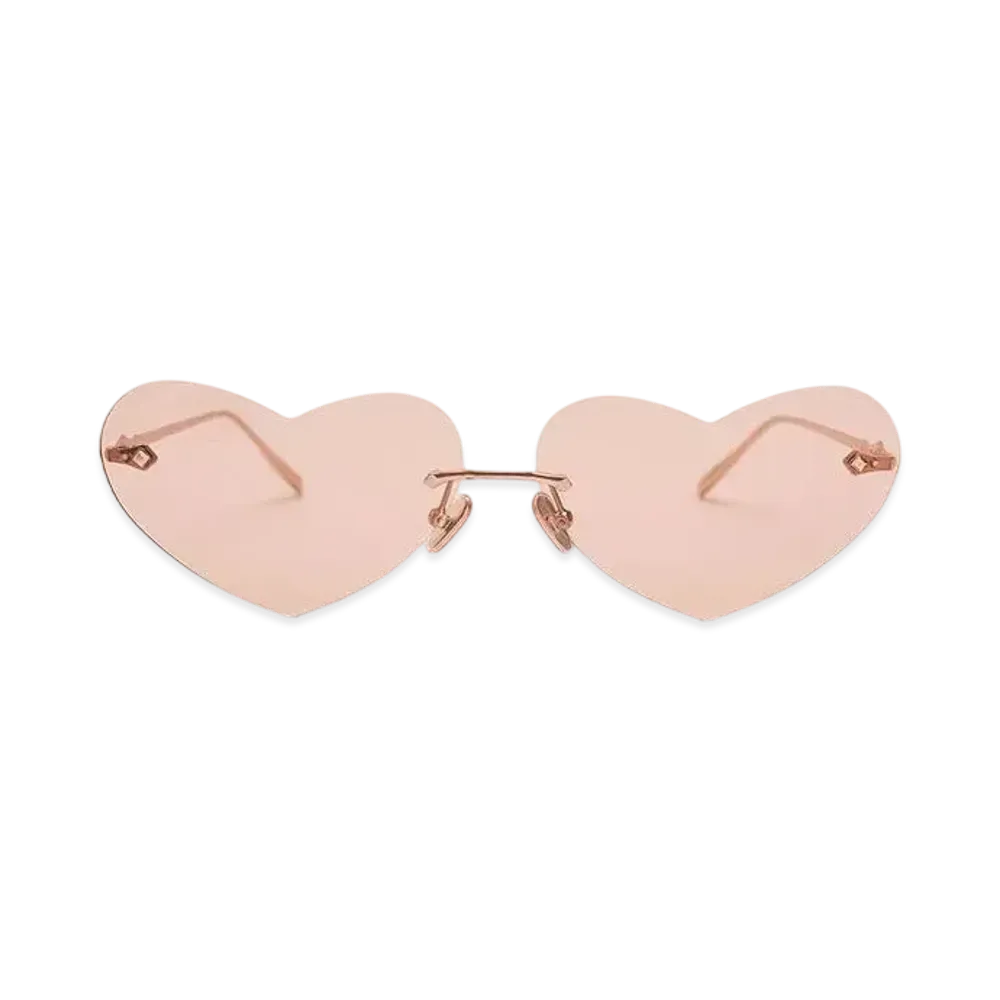 CHARLES & KEITH Heart-Shaped Cat-Eye Sunglasses "Pink"