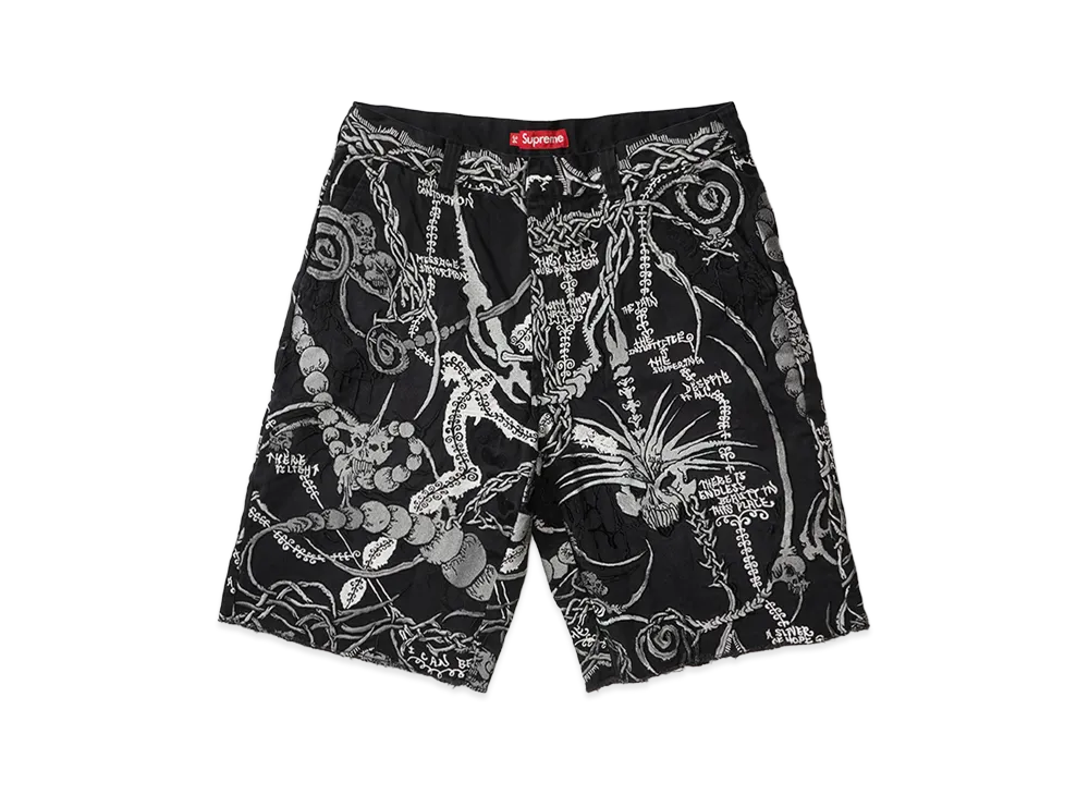 Supreme Wombat Embroidered Work Short "Black"