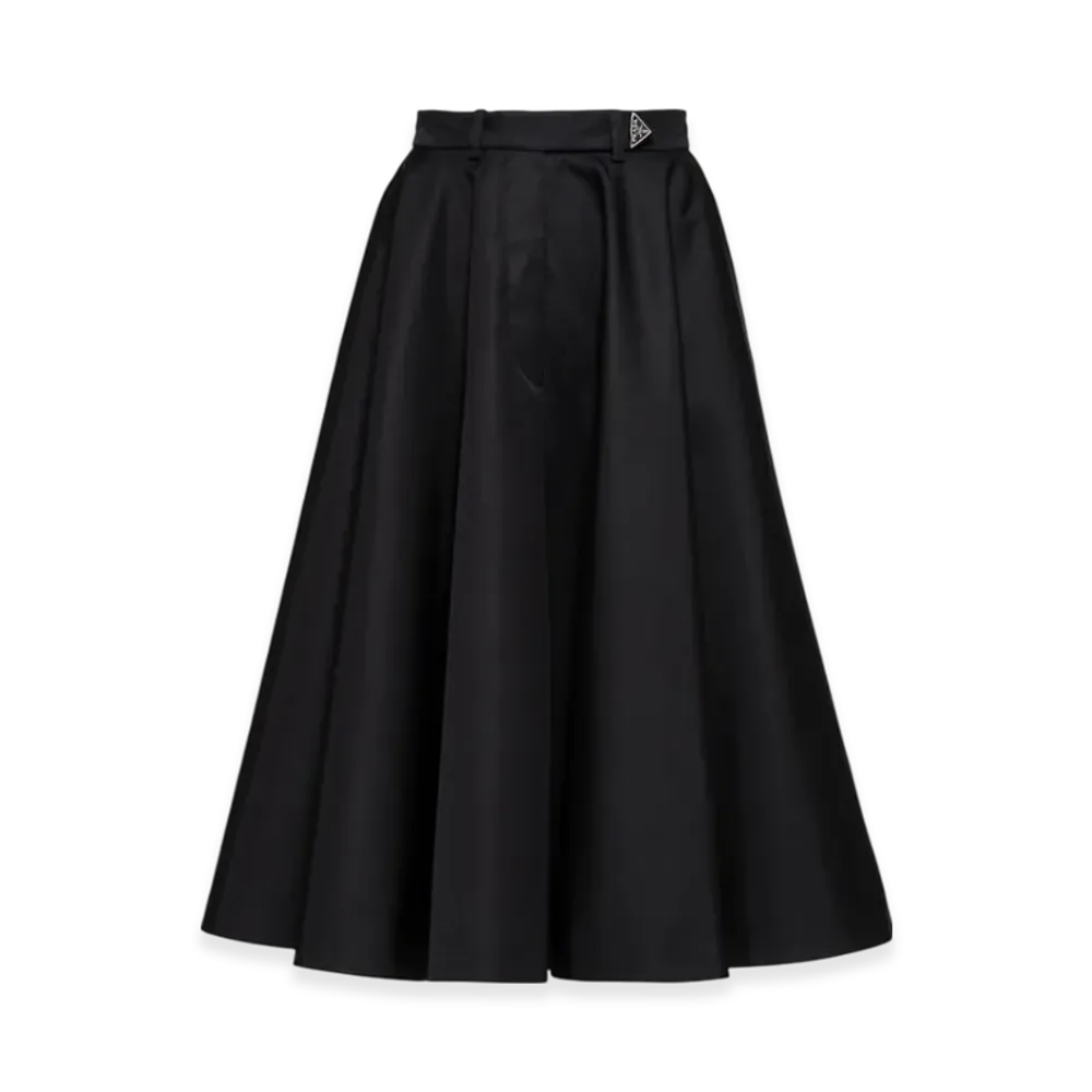 PRADA Women's Re-Nylon Pleated Skirt "Black"