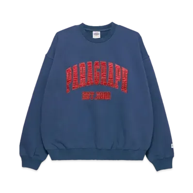 Paragraph Satin Logo Crew "Navy"