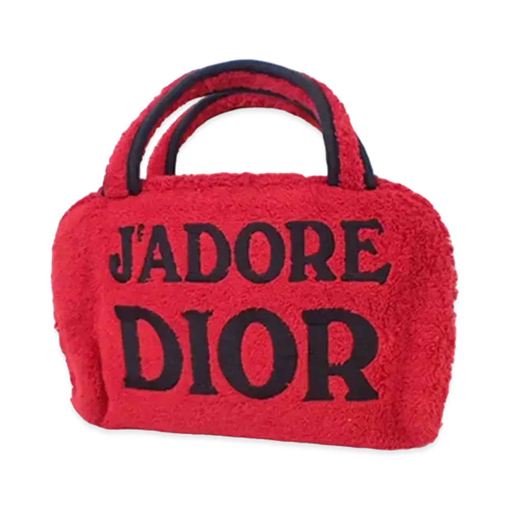 Dior Pile Fabric Mini Pouch "Red"