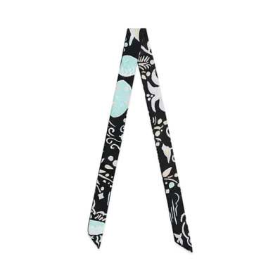 Hermes Isola di Primavera doll twilly "Noir/Vert/Rose"
