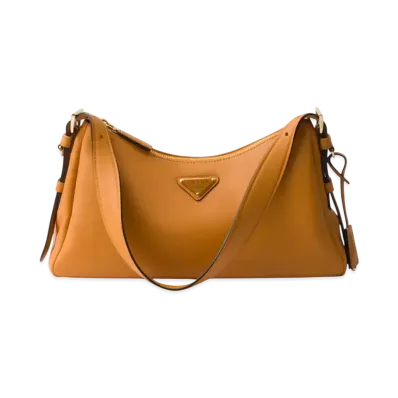 PRADA Aimee Medium Leather Shoulder Bag "Amber"