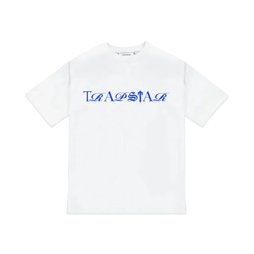 TRAPSTAR Script Print Tee "White/Blue"