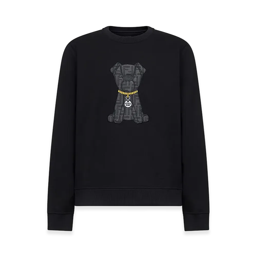 FENDI Cotton Crew Neck Sweatshirt "Black"