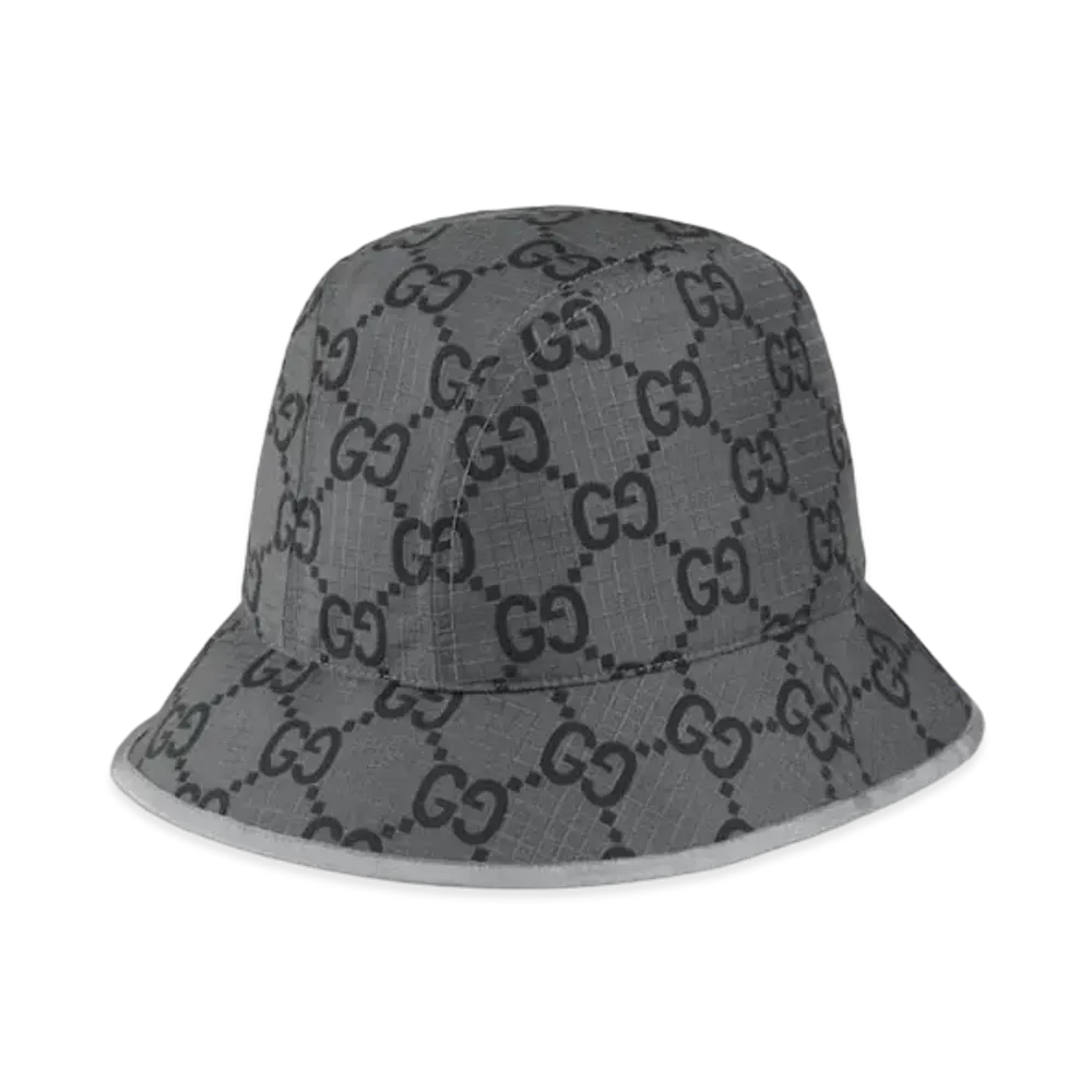 GUCCI GG Ripstop Bucket Hat "Dark Grey/Black"