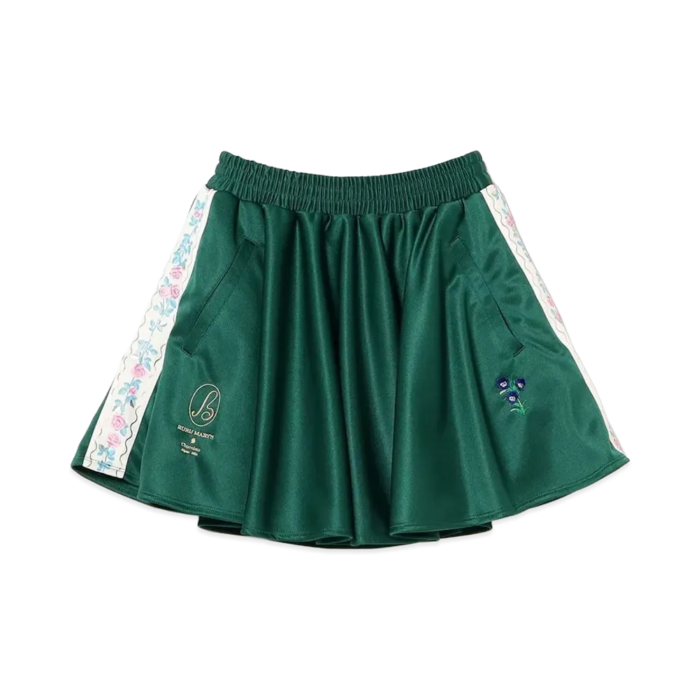 BEAMS COUTURE x RURU MARY'S Flower Tigre Jersey Skirt "Dark Green"