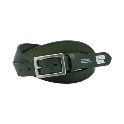 NEIGHBORHOOD Leather Narrow Belt "Green"