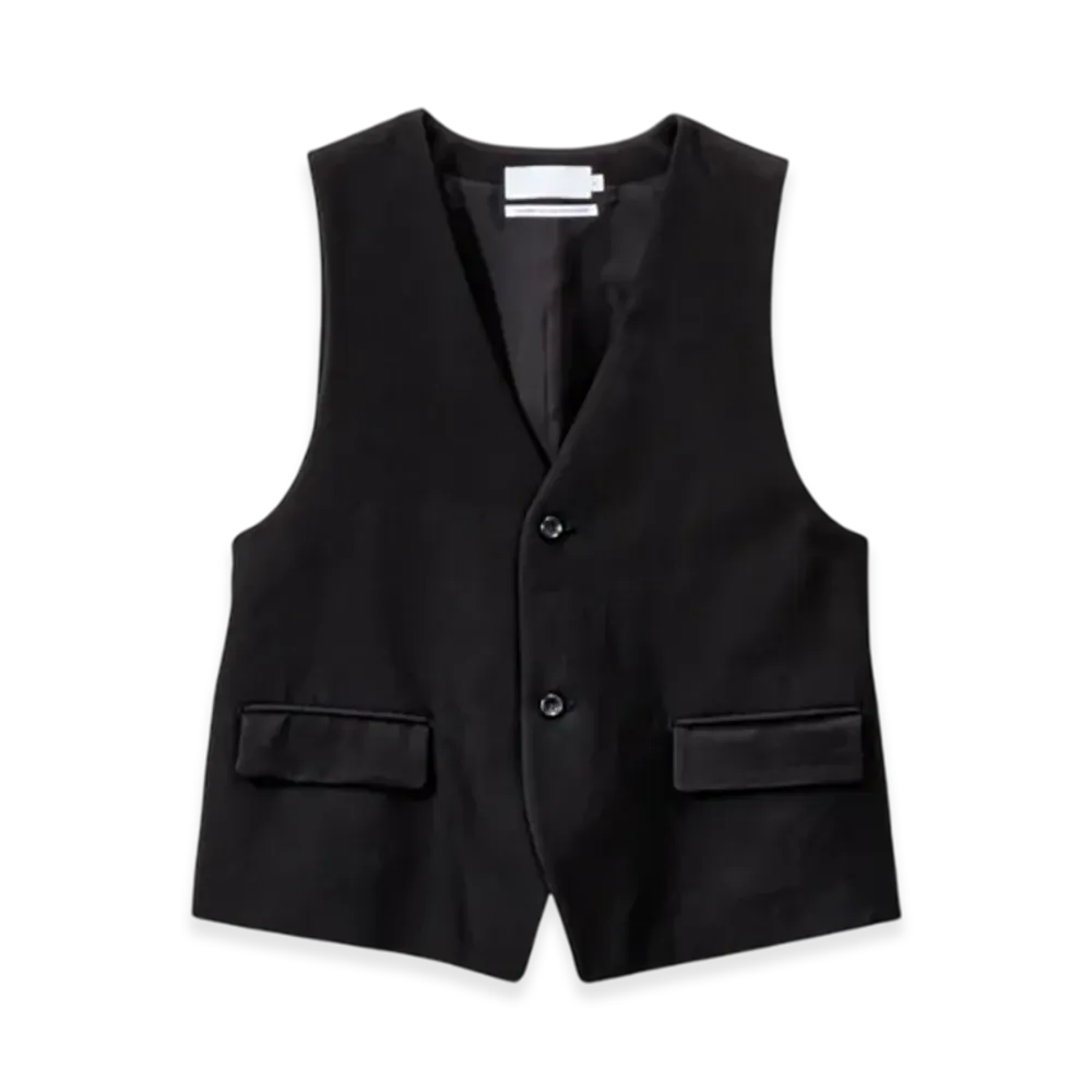Graphpaper Cotton Cupro Back Satin Gilet "Black"