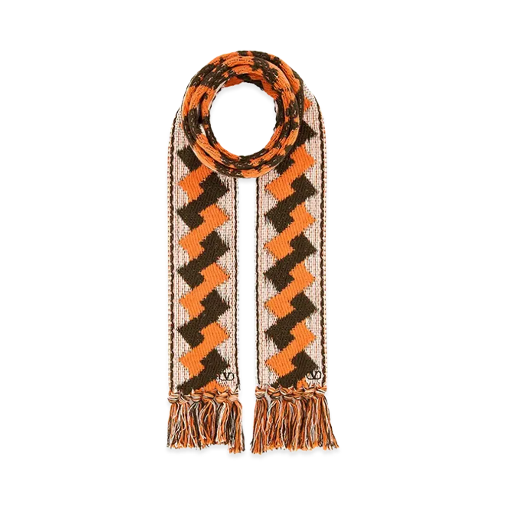 Valentino Embroidered Jacquard Scarf "Printed"