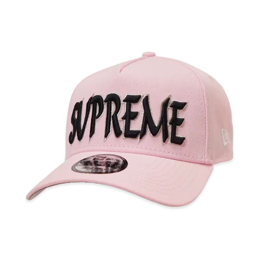 Supreme Sharp Spellout Adjustable New Era "Light Pink"