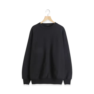 COMOLI Cotton Sweat Crewneck "Black"