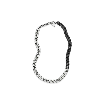 Diesel Dx1530931 Two-Tone Stainless Steel Chain Necklace "Silver Black"