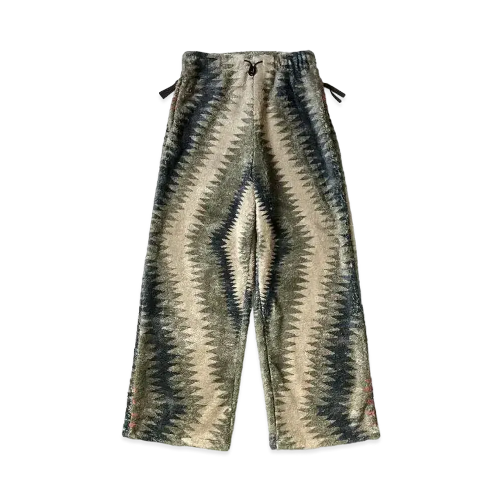 KAPITAL Thunder Mother Fleece Easy Straight Pants "Grey Beige"