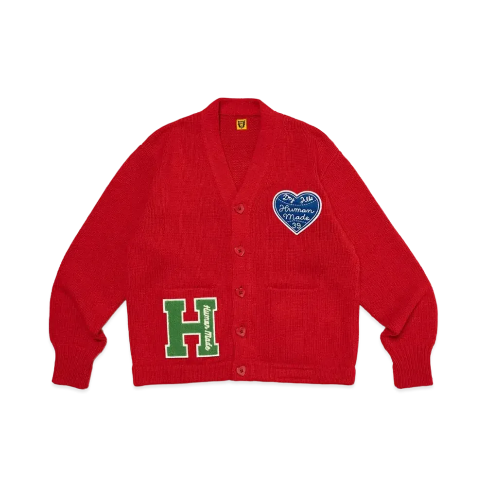 HUMAN MADE Low Gauge Knit Cardigan "Red"
