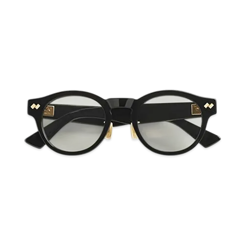 Bottega Veneta Dizzy Round Eyeglasses "Black/Transparent"
