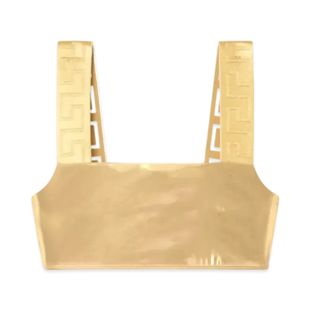 Versace Greca Border Metallic Bikini Top "Gold"