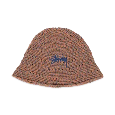 Stussy Hemp Stock Knit Bucket Hat "Brown Multi"