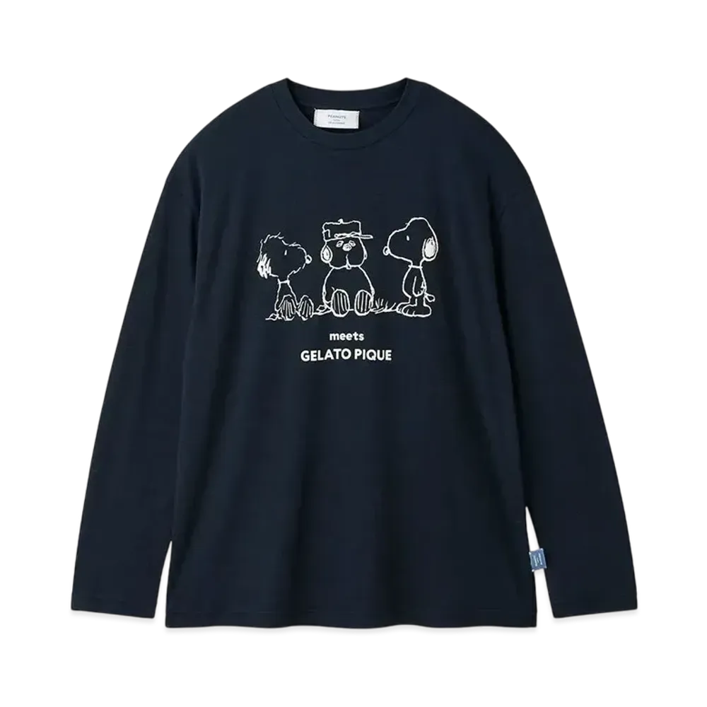 GELATO PIQUE x PEANUTS Homme Olaf One Point Long Sleeve T-Shirt "Navy"