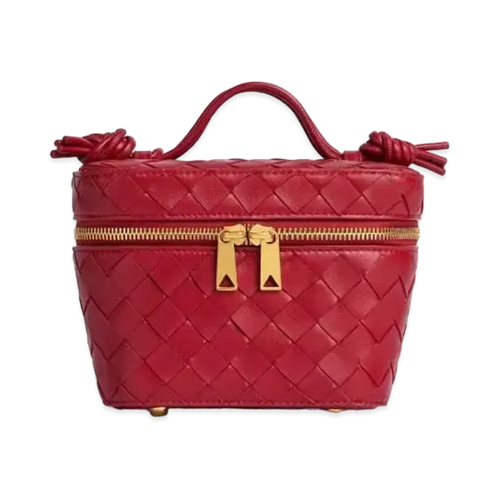 Bottega Veneta Intrecciato Mini Vanity Case "Apple Candy"