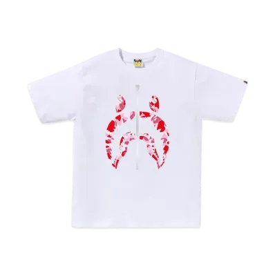 A BATHING APE ABC Camo Shark Tee "White/Pink"