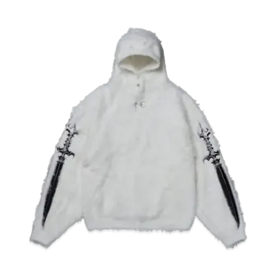 THUG CLUB Pack Fur Sword Hoodie "Ivory"