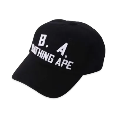 A BATHING APE B.A. WASHED TWILL CAP "Black"