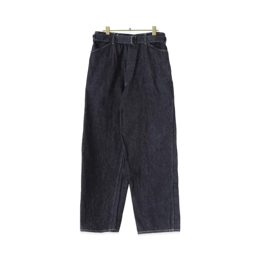 COMOLI Denim Belted Pants "Navy"