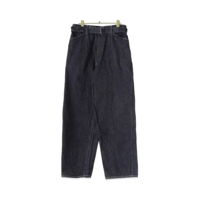 COMOLI Denim Belted Pants "Navy"
