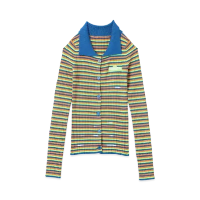atmos pink Meets Sesame Street Border Knit Tops "Blue/Green"